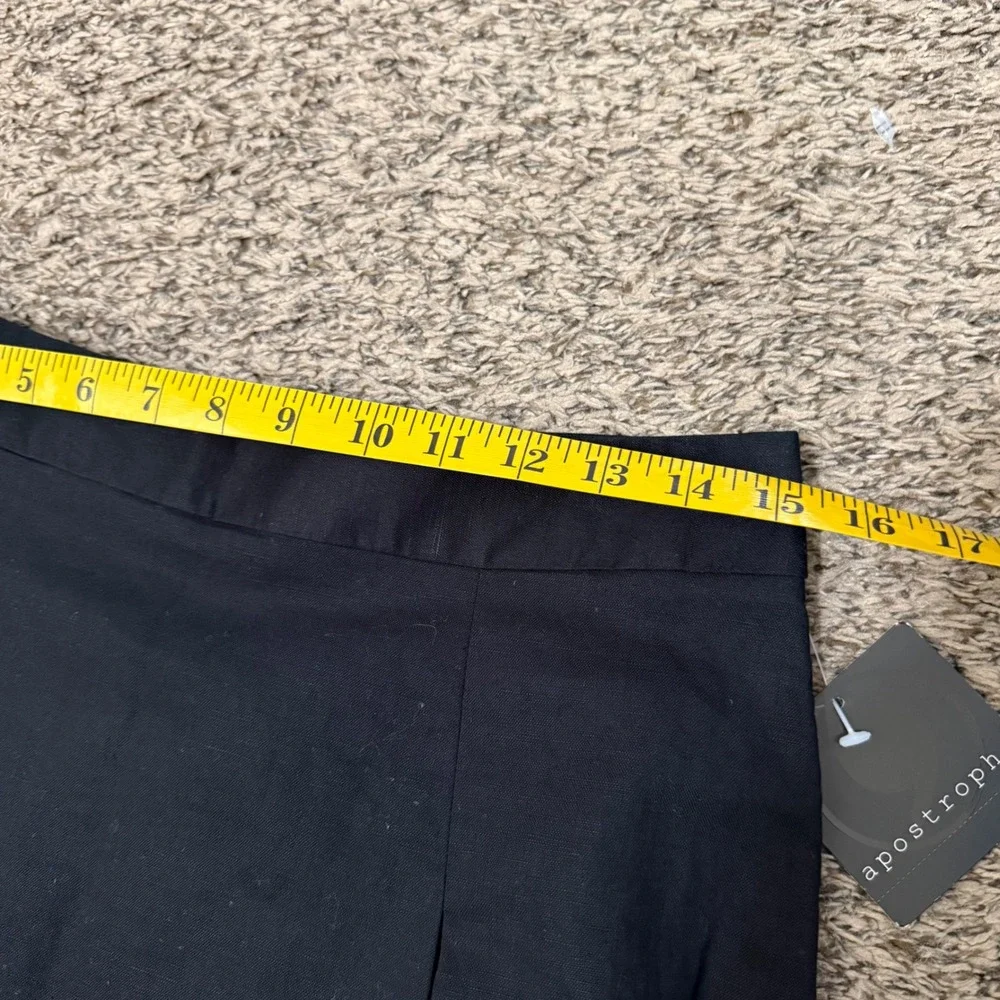 apostrophe black linen blend knee length skirt‎ size 4